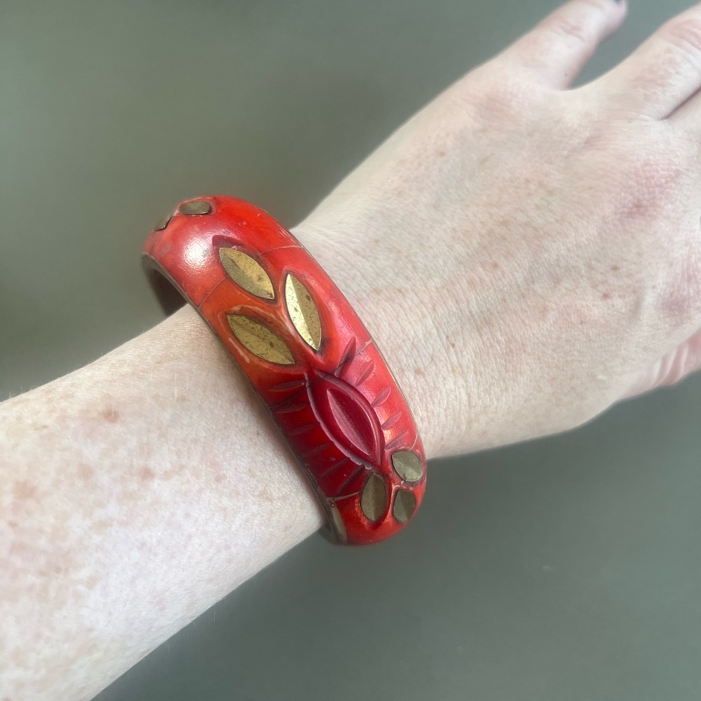 Red Bangle Bracelet - Picture 2 of 4